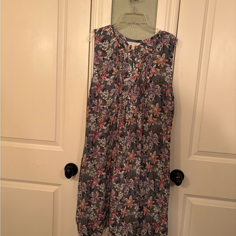 Garnet Hill Floral Sleeveless Dress with pockets - Multicolor